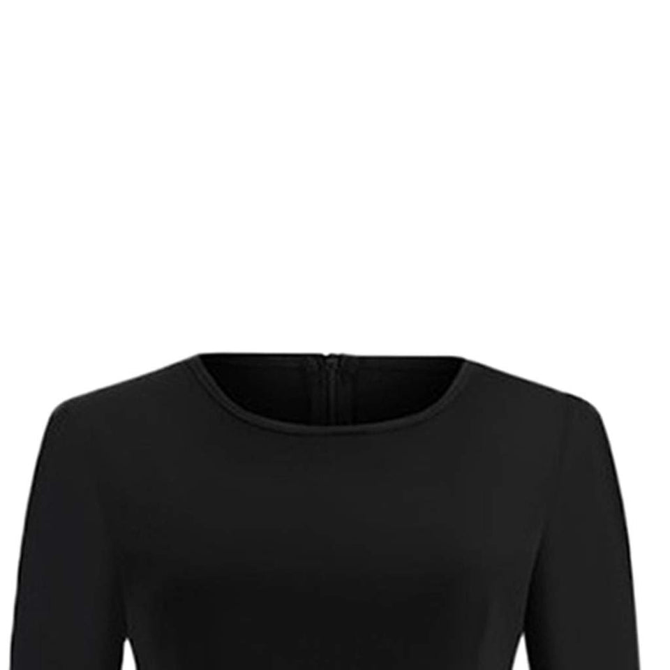 Dacawin_Christmas Dress Vestido de Manga Larga para Mujer, Estilo clásico, para Fiestas, Swing, Cintura Alta, Cuello Redondo, Faldas de hasta la Rodilla