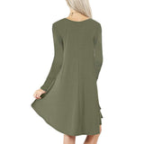 Veepola - Vestido de Noche para Mujer, Estilo Casual, Manga Larga, 5 Colores