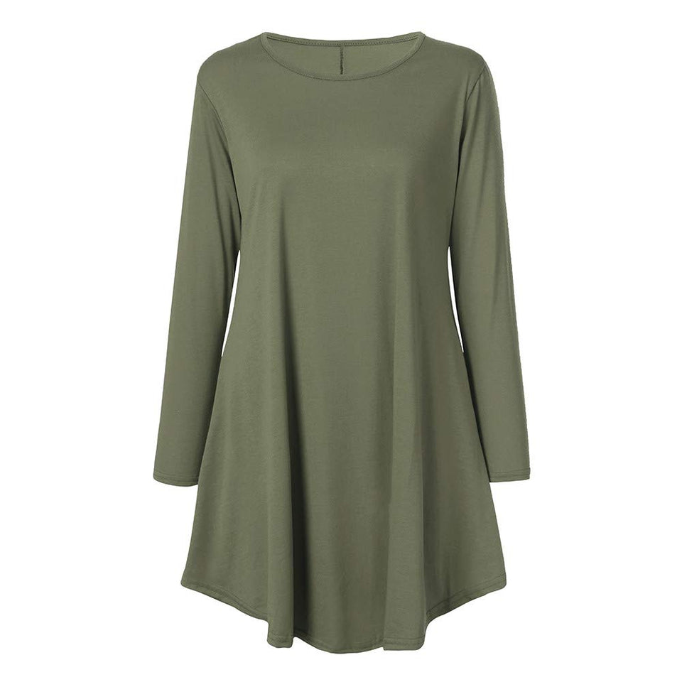 Veepola - Vestido de Noche para Mujer, Estilo Casual, Manga Larga, 5 Colores
