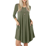Veepola - Vestido de Noche para Mujer, Estilo Casual, Manga Larga, 5 Colores