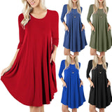 Veepola - Vestido de Noche para Mujer, Estilo Casual, Manga Larga, 5 Colores