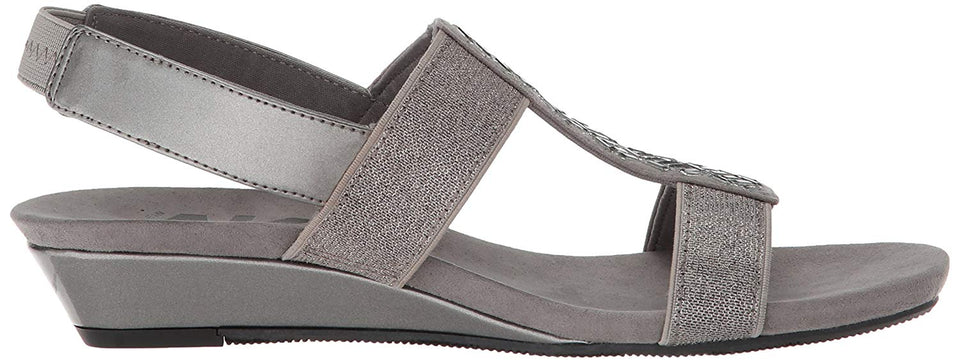 Anne Klein AKIDOLIZE2 Pewter Sandalias con Correa de Tobillo para Mujer